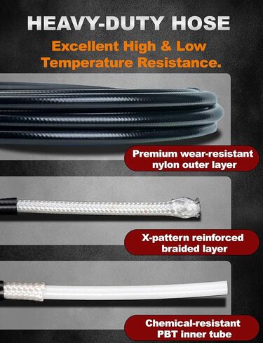 NOVASPARK Hydraulic Brake Hose Kit for Upgrading Disc Brakes, 3000mm Nylon Cable with 10 Sets Brass Insert and Olive, Compatible with Shimano BH59 BH90, for Mountain Road and Mini Bikes in Kuwait