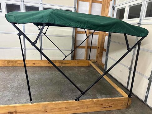 Cypress Rowe Outfitters Dark Forest Green Replacement Bimini Top Canvas with Storage Boot, 8' Long x 8.5' Wide, 16oz, 4 Bow, fits 97-103" Wide, Zippered Sleeves, Navigation Light Cutout in Kuwait