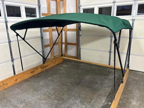 Cypress Rowe Outfitters Dark Forest Green Replacement Bimini Top Canvas with Storage Boot, 8' Long x 8.5' Wide, 16oz, 4 Bow, fits 97-103" Wide, Zippered Sleeves, Navigation Light Cutout in Kuwait