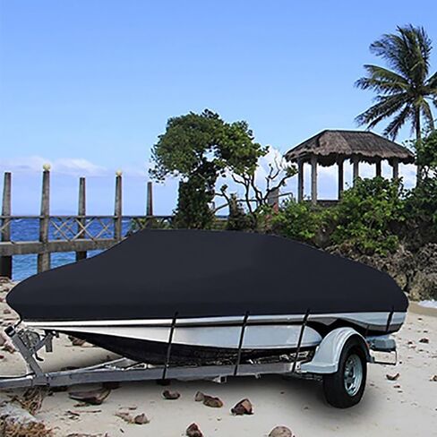 Boat Cover for Boston Whaler Sport 110/TENDER 110 11' 2010-2021, All-Weather Trailerable Boat Cover, Water-Resistant Oxford Fabric for V-Hull, Tri-Hull Boats in Kuwait