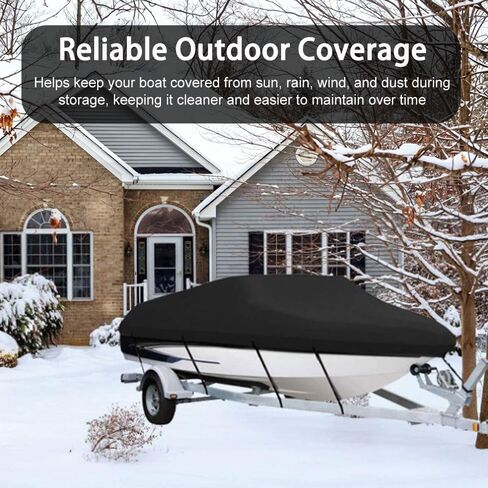 Boat Cover for Boston Whaler Sport 110/TENDER 110 11' 2010-2021, All-Weather Trailerable Boat Cover, Water-Resistant Oxford Fabric for V-Hull, Tri-Hull Boats in Kuwait