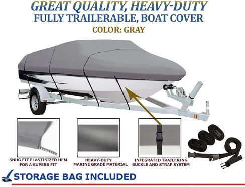SBU Grey Boat Cover Compatible for Boston Whaler Outrage 20 1999, Trailering Storage Mooring in Kuwait