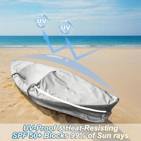 Blueshyhall 420D Heavy Duty Kayak Cover 18FT - Waterproof UV Protection, Fits for Kayaks/Canoes/SUPs/Boats/Paddle Boards, Indoor/Outdoor Storage in Kuwait