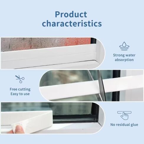 Anti-Condensation Window Tape for RV, Cars & Boats - Moisture Absorbing Butyl Strip, 1.18" x 78.74" (3cm x 2m), White - Stops Window Fogging and Drips in Kuwait