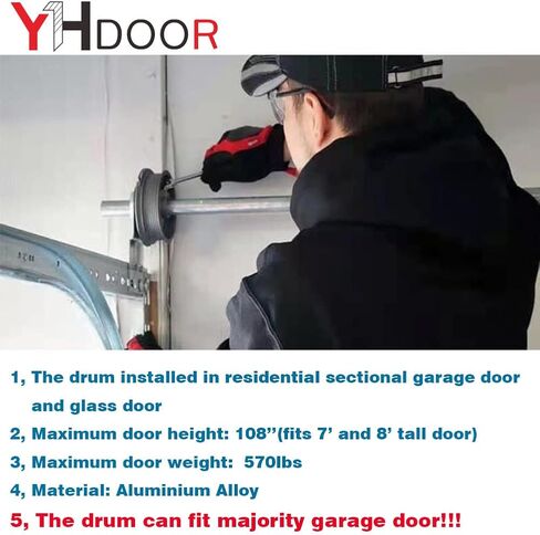Garage Door Cable Drums Replacement for up to 8 Feet High Doors 400-8 - One Pair (Left and Right) in Kuwait