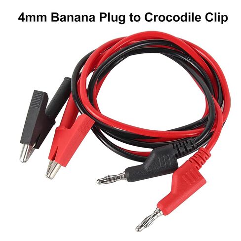 2Pcs Banana Plug to Alligator Clips Test Lead Cable Wire 4mm Banana Plug Multi-Meter for Electrical Testing 100cm/3.3ft in Kuwait