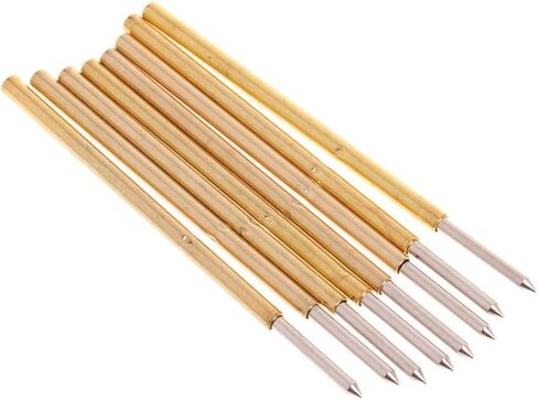 Test Needle 100 Pcs P100-B1 Spring Test Probe Pogo Pin Test Tools Dia 1.36mm Length 33.35mm Round Head Pin for Printed Circuit Board, Gold+silver in Kuwait