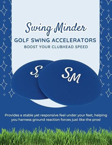 Swing Minder Golf Swing Accelerators (Set of 2) | Ground Force Golf Training Aid to Boost Clubhead Speed, Balance & Power | Improve Swing Stability & Distance in Kuwait