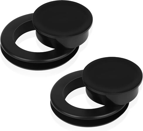1.6 Inch Patio Table Umbrella Hole Ring and Cap, Standard Size Silicone Umbrella Hole Plug and Cap for Glass Patio Garden Beach Table (Black) in Kuwait