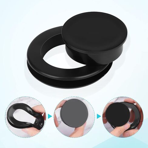 1.6 Inch Patio Table Umbrella Hole Ring and Cap, Standard Size Silicone Umbrella Hole Plug and Cap for Glass Patio Garden Beach Table (Black) in Kuwait
