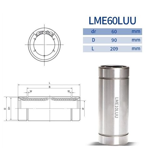 1PC Motion Linear Bearings LME25LUU/30LUU/40LUU/50LUU/60LUU/80LUU Long Cylindrical Sleeve Ball Bearing(LME60LUU) in Kuwait