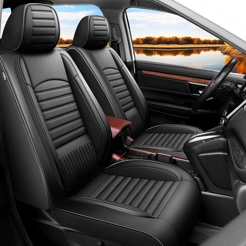 Fit Santa Fe Car Seat Covers (5 Seats Full Set) Compatible with Hyundai Santa Fe 2009-2024 2025 2026 - Full Coverage Breathable Leather, Airbag Compatible, Waterproof & All-Weather, Black in Saudi Arabia