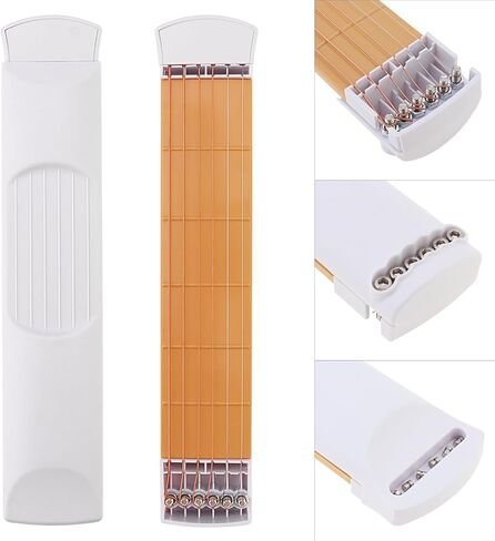Guitar Chord Practice Tool for Beginner, Pocket Portable Trainer 6 Strings 6 Fret Fingerboard Tool Chord Practice Fretboar, with Tuning Wrench, Strings, Picks in Kuwait