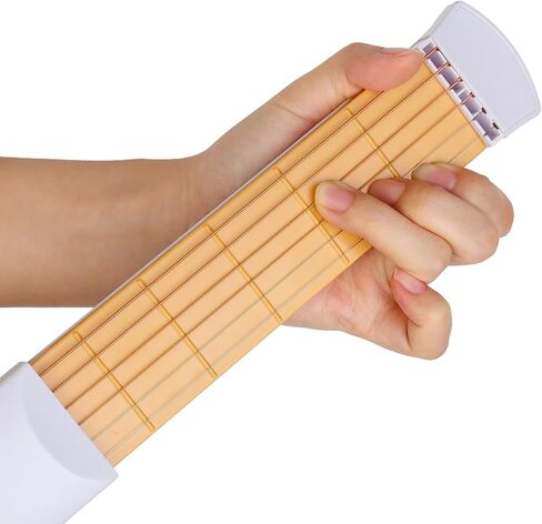 Guitar Chord Practice Tool for Beginner, Pocket Portable Trainer 6 Strings 6 Fret Fingerboard Tool Chord Practice Fretboar, with Tuning Wrench, Strings, Picks in Kuwait