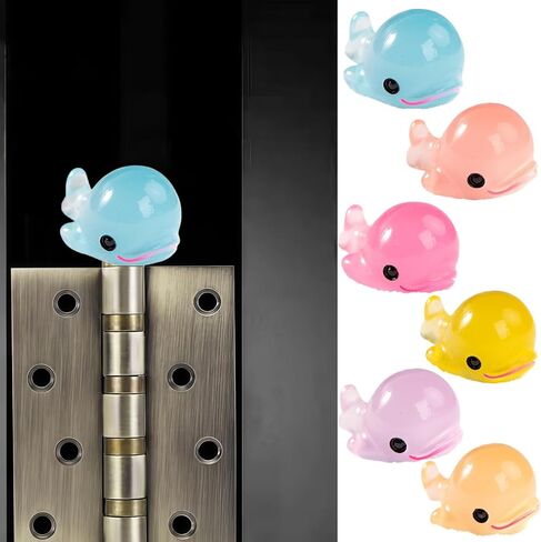 Cute Mini Creative Glowing Dolphin Hinge Heads Decorative Topper Set 6PCS, Home Decoration,Magnetic Hinge Head Toppers Door Hinge in Kuwait