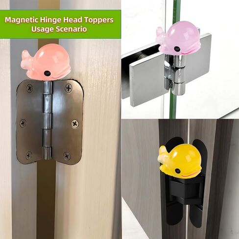 Cute Mini Creative Glowing Dolphin Hinge Heads Decorative Topper Set 6PCS, Home Decoration,Magnetic Hinge Head Toppers Door Hinge in Kuwait