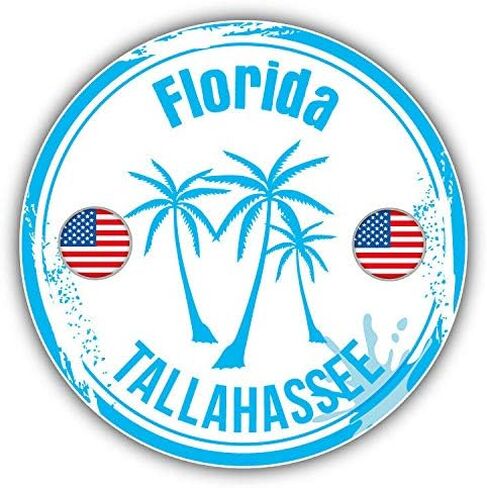Tallahassee Florida United States Grunge Travel Vinyl Decal Sticker Waterproof Car Decal Bumper Sticker 5" in Kuwait