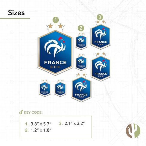 Desert Cactus French Football Federation Sticker Decal Vinyl FFF France Les Bleus Club Soccer Laptop Water Bottle Car Scrapbook (Type 3-1) in Kuwait