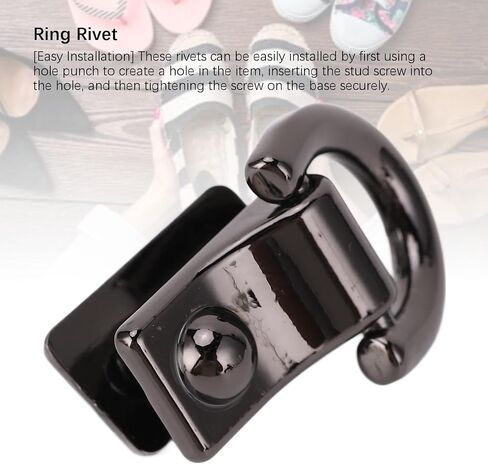 plplaaoo D Ring Rivet Zinc Alloy Iron D Ring Stud Screw For Handbag Backpack Pet Collar Leather Jacket 20 Pcs 15x8.5mm in Kuwait