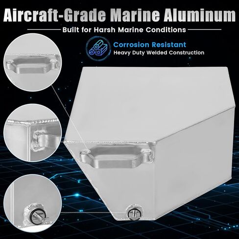 Boat Flotation Pods for Aluminum Boats, Marine Grade Aluminum Jon Boat Float Pods, Transom Float Pods for 14ft 15ft 16ft Boats, Weld-On Boat Float Pods with Extra Stern Buoyancy, Pair in Kuwait