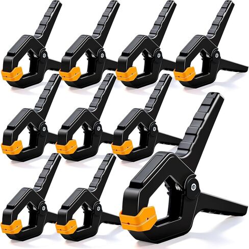 10 Pack Spring Clamps, Heavy Duty Plastic Woodworking Clamps & Multi-Use Hanging Clips for Balloon Arch Clips, Tarp Clips & Backdrop Holder, Durable Hand Tool Kit in Kuwait
