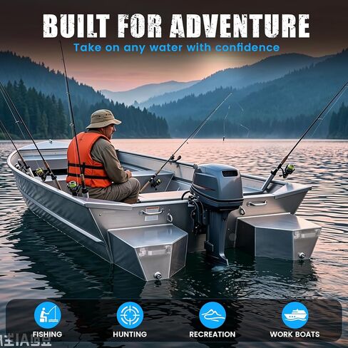 Boat Flotation Pods for Aluminum Boats, Marine Grade Aluminum Jon Boat Float Pods, Transom Float Pods for 14ft 15ft 16ft Boats, Weld-On Boat Float Pods with Extra Stern Buoyancy, Pair in Kuwait