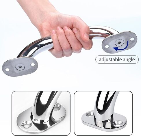 2 Pcs Boat Handrail,Stainless Steel Grab Handles Heavy Duty Marine Rail Grab 9" Round Tube Handle in Kuwait