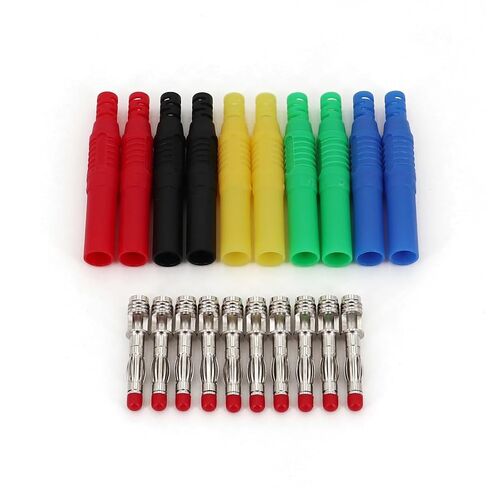 10Pcs Insulated Safety Straight 4mm Male Banana Plug Wire Solder Type Connector(8-18W) in Kuwait