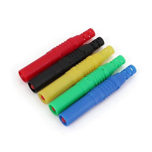10Pcs Insulated Safety Straight 4mm Male Banana Plug Wire Solder Type Connector(8-18W) in Kuwait