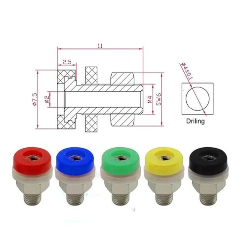 10pcs 2MM Banana Socket Binding Post Nut Banana Jack Electrical Connector Terminal Test Hole(8-18W,50PCS) in Kuwait