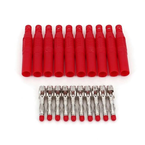 10Pcs Insulated Safety Straight 4mm Male Banana Plug Wire Solder Type Connector(6) in Kuwait