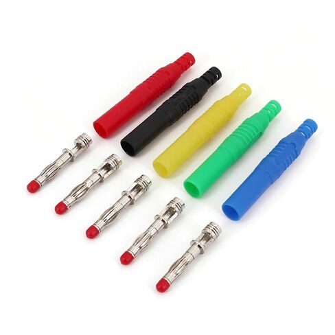 10Pcs Insulated Safety Straight 4mm Male Banana Plug Wire Solder Type Connector(6) in Kuwait