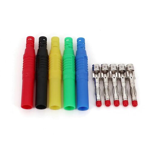 10Pcs Insulated Safety Straight 4mm Male Banana Plug Wire Solder Type Connector(6) in Kuwait