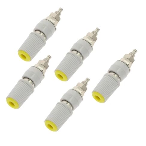 5pcs High Current 30A M5 Type 4mm Amplifier Female Banana Jack Socket Test Binding Post(Yellow x5) in Kuwait