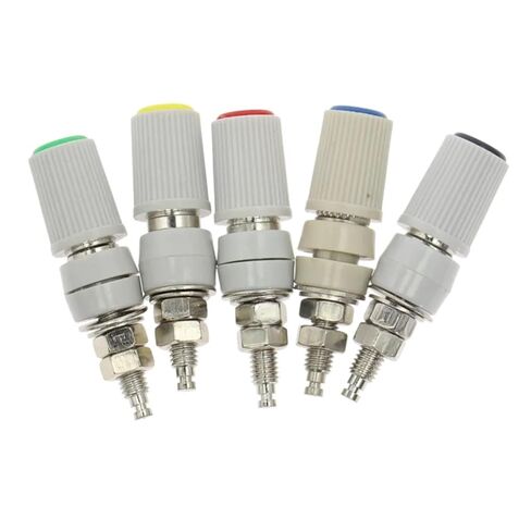 5pcs High Current 30A M5 Type 4mm Amplifier Female Banana Jack Socket Test Binding Post(Yellow x5) in Kuwait