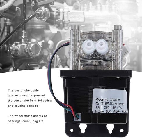 Qinlorgo G928SM 42 Stepper Motor Peristaltic Pump, Fast Loading Large 0-400mlmin Device, Transparent PC Cover with Food Grade Silicone Tube, Ideal for Lab Liquid Dosing in Kuwait