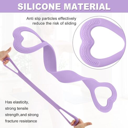 ‌Figure 8 Resistance Bands for Women & Men - 3 Levels (15lb/25lb/35lb) Silicone Workout Bands for Arms, Back, Shoulder Toning & Posture Correction - Portable Home Gym/Yoga (Pink+Blue+Purple) in Kuwait