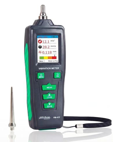 مقياس الاهتزاز الرقمي – VM-422 مقياس الاهتزاز الصناعي المزود بذاكرة، التسارع 0.1–199.9 م/ث²، السرعة 0.1–199.9 مم/ث، الإزاحة 0.001–1.999 مم، 10 هرتز–4 كيلو هرتز، 500 وحدة تخزين بيانات in Kuwait