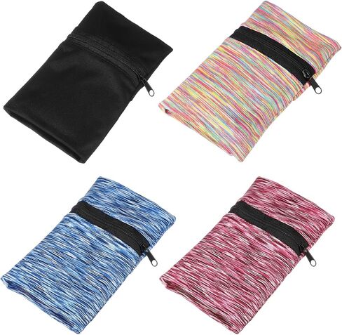 Wrist Pouch Wrist Wallet Wristband with Zipper Sports Sweatbands for Men and Women Running Jogging Hiking in Kuwait