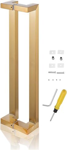 Double Sided Push Pull Door Handle - 31.5" Silver Grab Bar for Farmhouse Pantry, Entry, Shower - Durable, Stylish, Easy Install, Perfect for Home Improvement in Kuwait