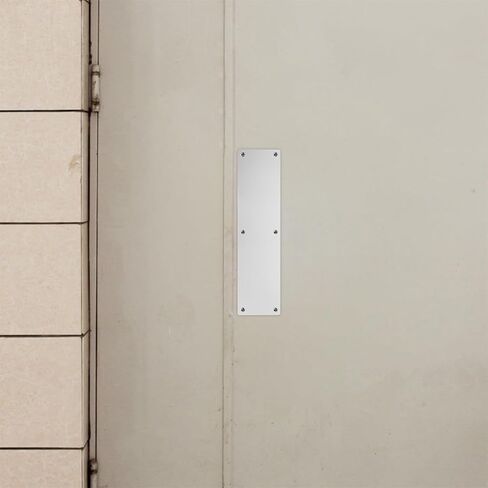 قطعتان من ألواح دفع الباب المقاومة للحريق من الفولاذ المقاوم للصدأ من Garneck مقاس 80 × 300 مم مع براغي، وألواح سحب معدنية مضادة للخدش للأبواب التجارية الداخلية والخارجية in Kuwait