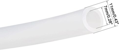 uxcell Silicone Tube, 7mm ID, 11mm OD, 3.28', Flexible Silicone Rubber Tubing, Water Air Hose Pipe, Translucent, for Pump Transfer in Kuwait
