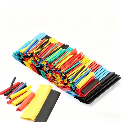 800PCS Heat Shrink Tubing Kit, 2:1 Shrink Ratio Wire Wrap Assortment, Insulated Electrical Cable Sleeves for Wire Protection and Repair, Black in Kuwait
