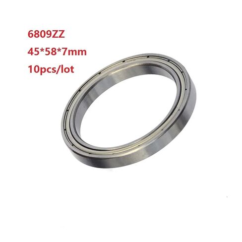 10pcs/lot 6809ZZ 6809 ZZ 45 * 58 7mm Double Metal Cover Deep Groove Ball Bearing Thin Wall 45×58×7mm in Kuwait