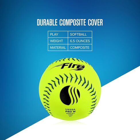 Baden Pro M Fire Power Core .44/375 غطاء مركب 12 بوصة Fastpitch Softballs (دزينة) in Kuwait