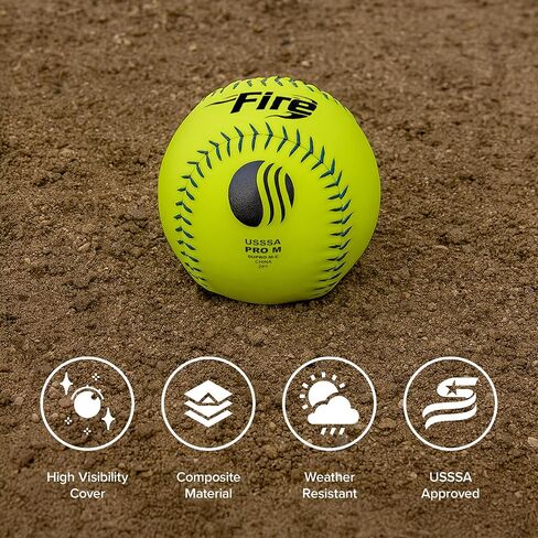 Baden Pro M Fire Power Core .44/375 غطاء مركب 12 بوصة Fastpitch Softballs (دزينة) in Kuwait
