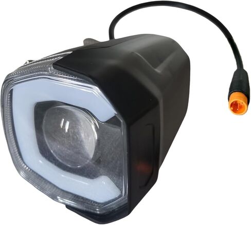 Ebike LED Headlight 3 Pin Connector Front Light with Built-in Horn for 36V 48V 52V 60V Electric Commuting/Mountain Bike Frame Mount in Kuwait