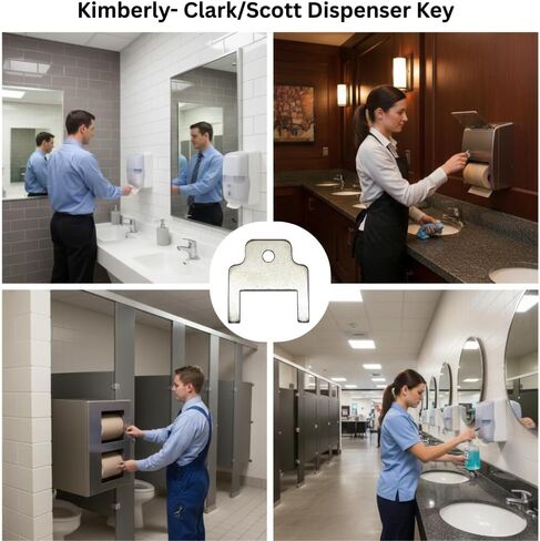 Gadgetime USA Dispenser Key Set (3 Pack) Compatible with Kimberly-Clark & Scott Commercial Paper Towel, Tissue, Soap, and Hygiene Dispensers in Kuwait