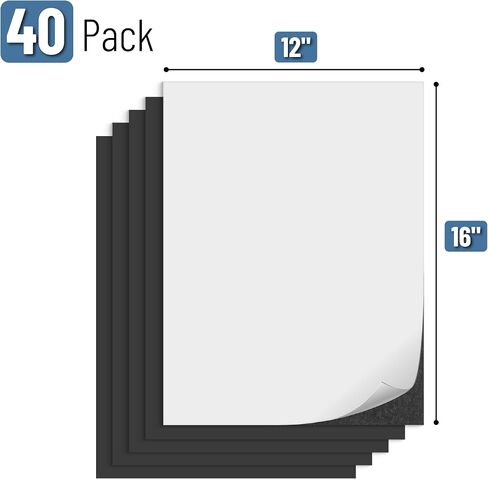Mr. Pen- Adhesive Magnetic Sheets, 12" x 16", 40 Pack, Cuttable Magnets Flexible Magnet Sheets with Adhesive for Crafts Photos, Classroom Decorations, Easy Peel and Stickers for Planning in Kuwait