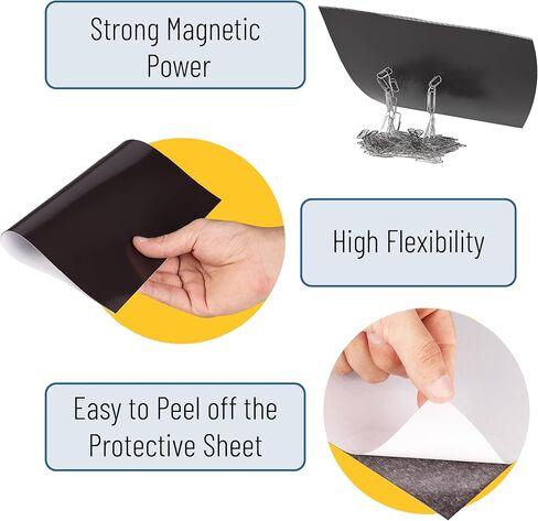 Mr. Pen- Adhesive Magnetic Sheets, 12" x 16", 40 Pack, Cuttable Magnets Flexible Magnet Sheets with Adhesive for Crafts Photos, Classroom Decorations, Easy Peel and Stickers for Planning in Kuwait